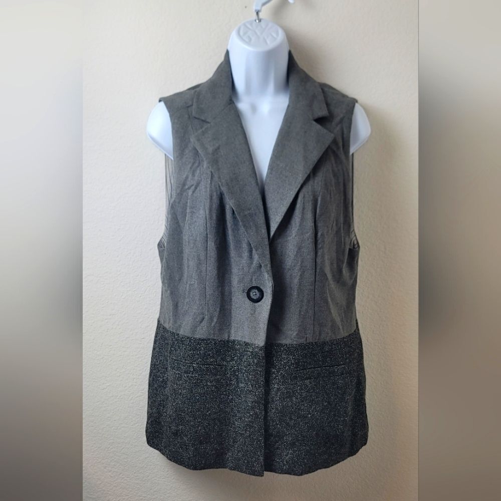 Cabi Over The Moon Grey Single Button Vest - image 1